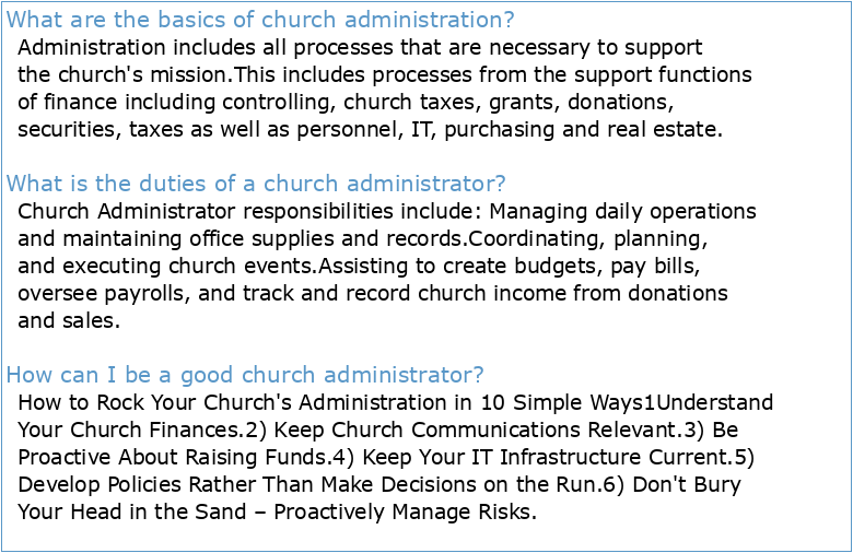 Church Administration Manual