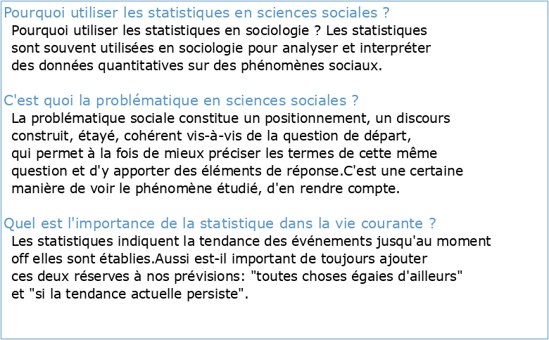 Les problèmes de lusage de la statistique en sciences sociales
