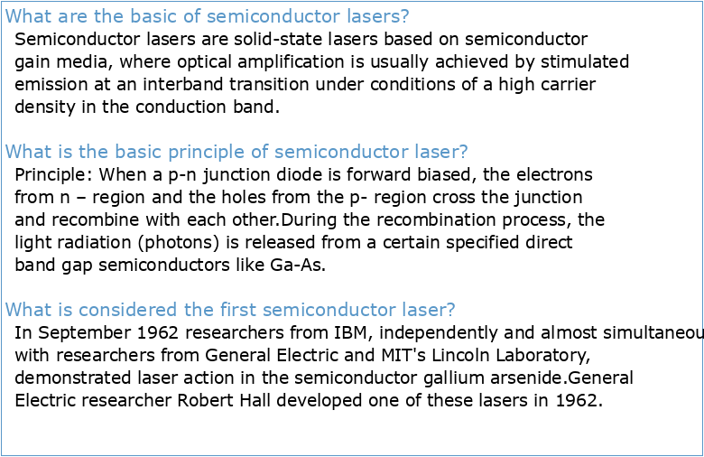 Chapter 1 Basics of Semiconductor Lasers