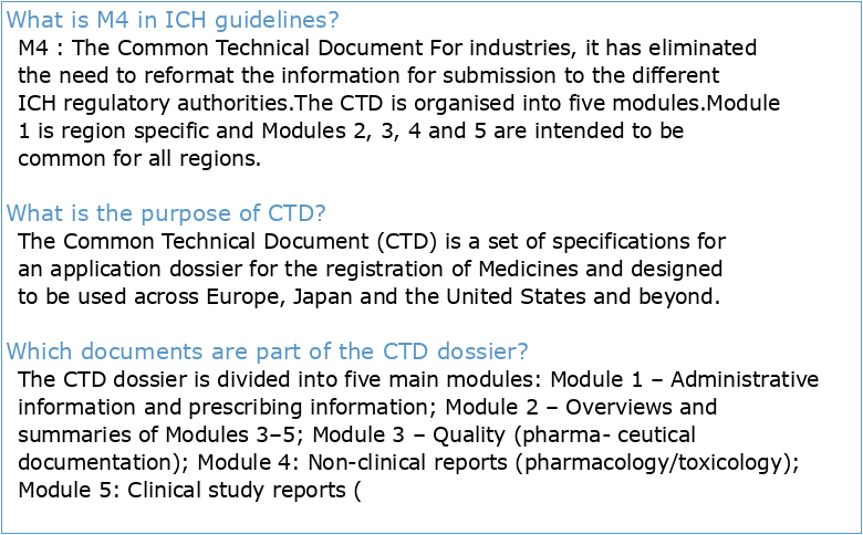 ICH guideline M4 (R4) on common technical document (CTD) for the