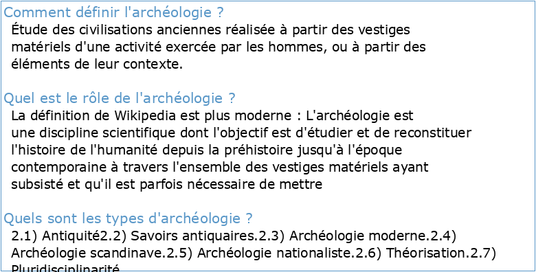 L'Archéologie