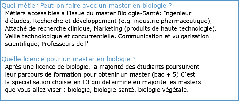 MST : Bio-Ingénierie (BI) Cycle Master en Sciences et