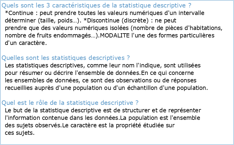 Introduction à la statistique descriptive