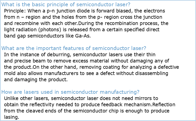 Basics of Semiconductor lasers