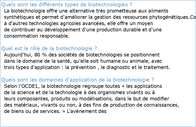 biotechnologie moderne