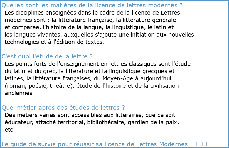 Programmes cours Licence Lettres 2019-2020 LICENCE 1