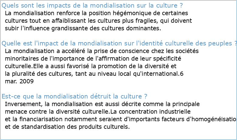 L'impact de la mondialisation sur la culture au Québec