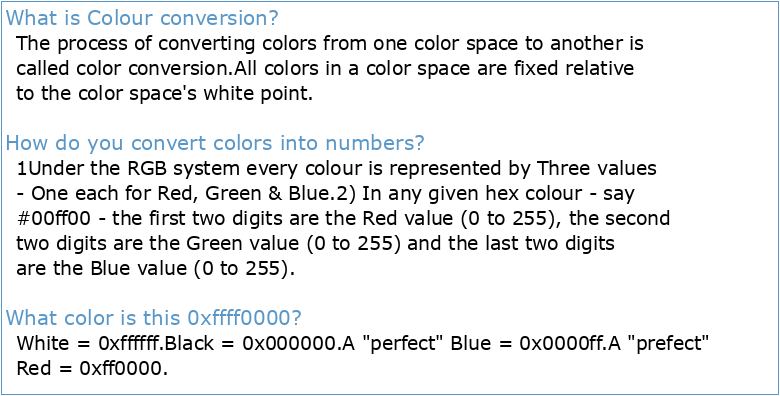 Converting Colors
