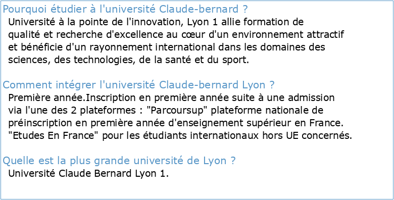 Université Claude Bernard