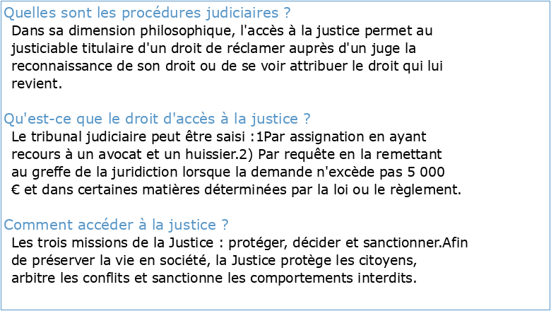 Accès à la justice du travail: Institutions et procédures judiciaires