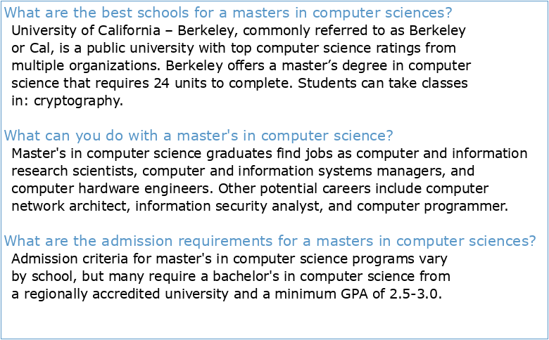 Master's Program in Computer Science