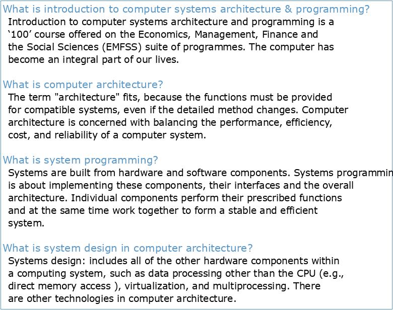 System Programming and Computer Architecture