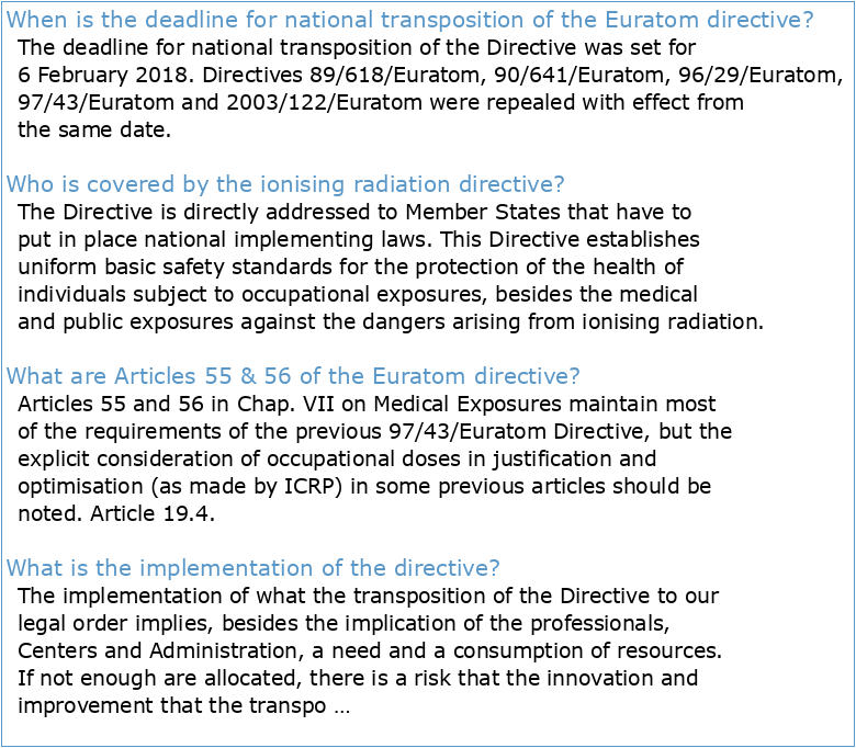Transposition de la directive Euratom