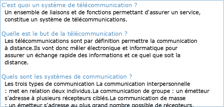 1 Introduction aux systèmes de télécommunications