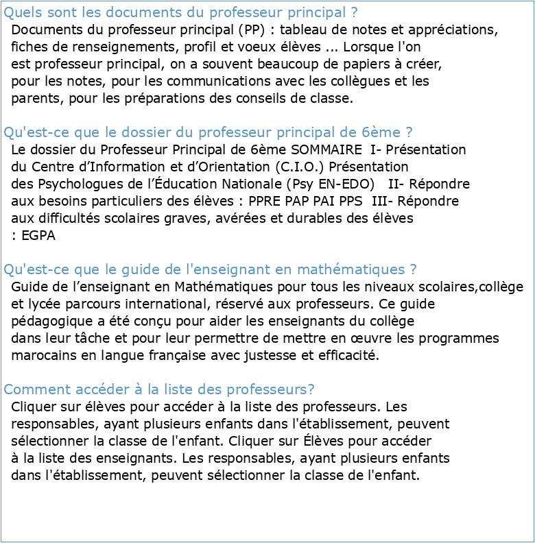 Guide du Professeur 2012-2013