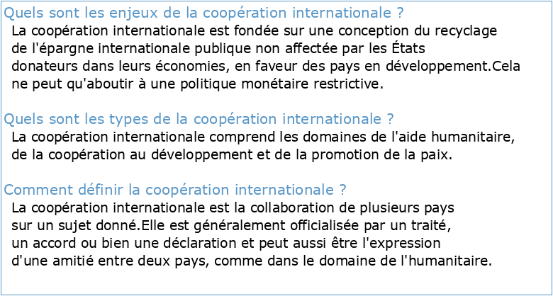 COVID-19 : L’ENJEU DE LA COOPÉRATION INTERNATIONALE