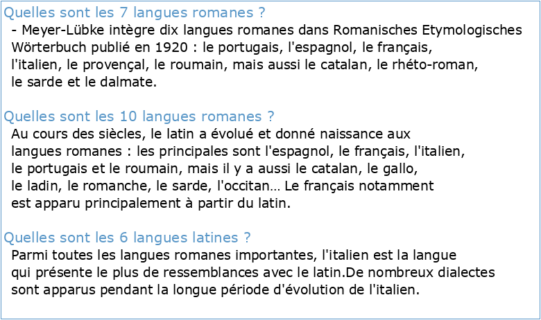 8 Du latin aux langues romanes