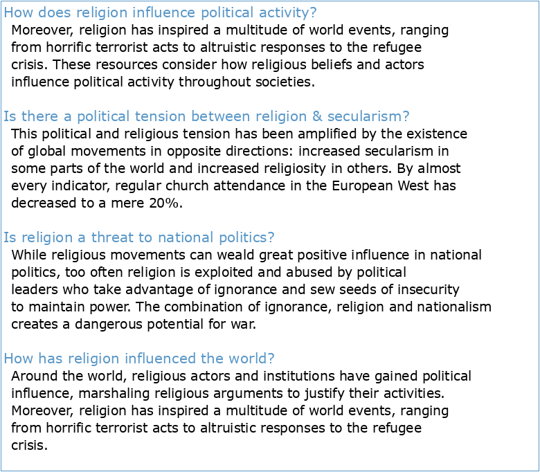 Religion Politics and Global Society