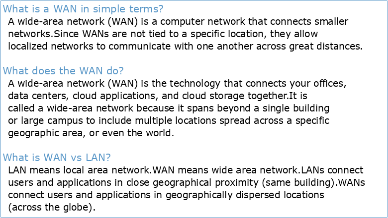 What is a WAN?