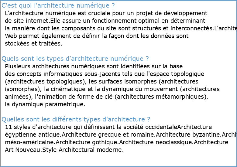 Architectures numériques