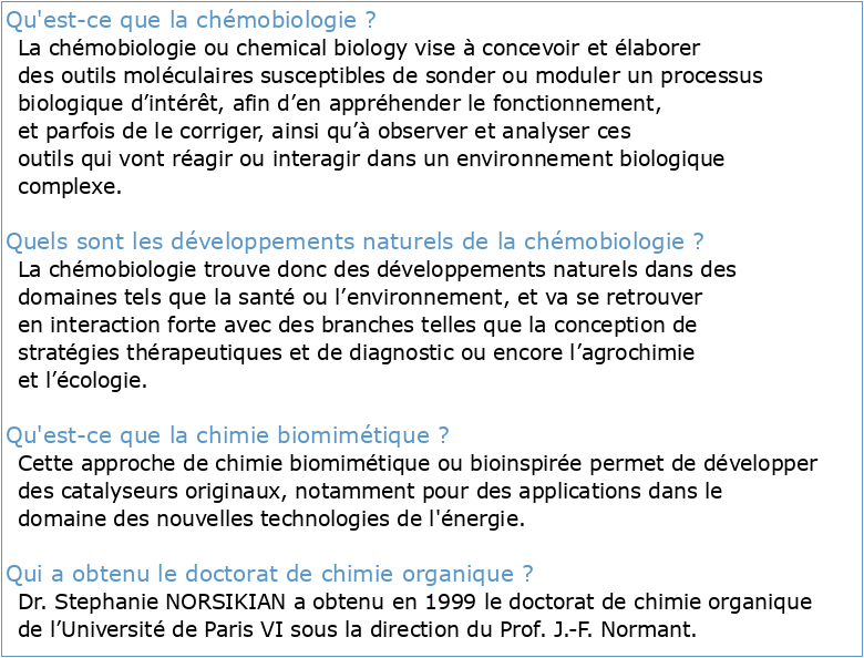 Chimie organique des processus biologiques et chémobiologie