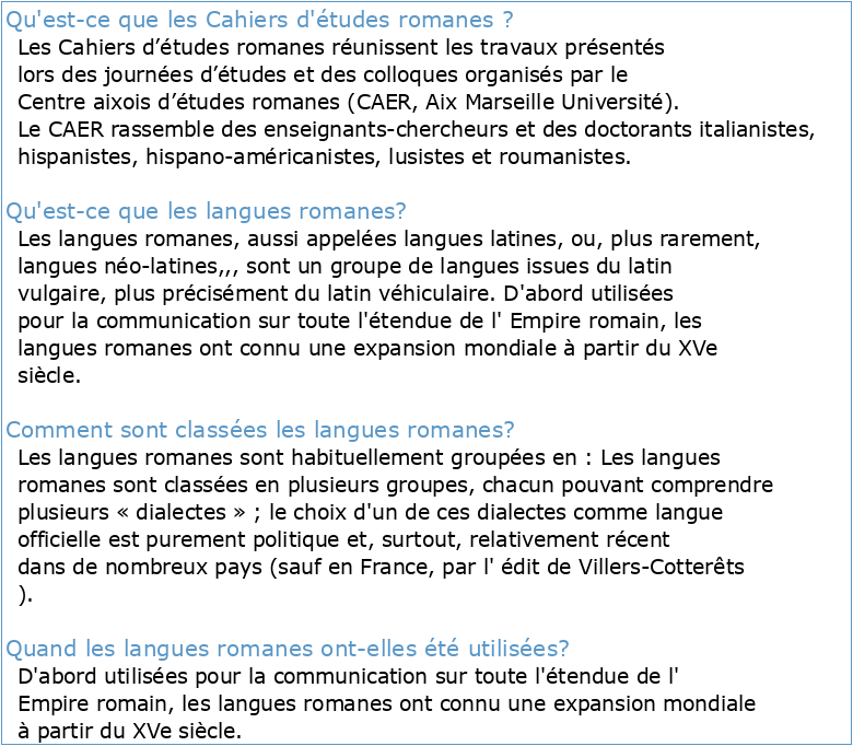 Cahier D Etudes Romanes Na 5 Institut Des Langues (PDF)