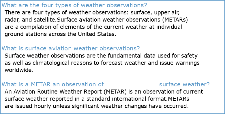 MANOBS—Manual of Surface Weather Observation Standards 8th