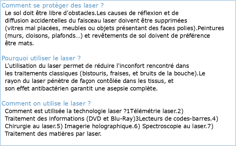 Protection laser