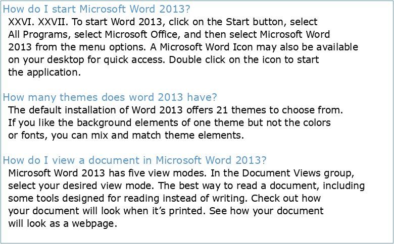 Exercices MS Word 2013
