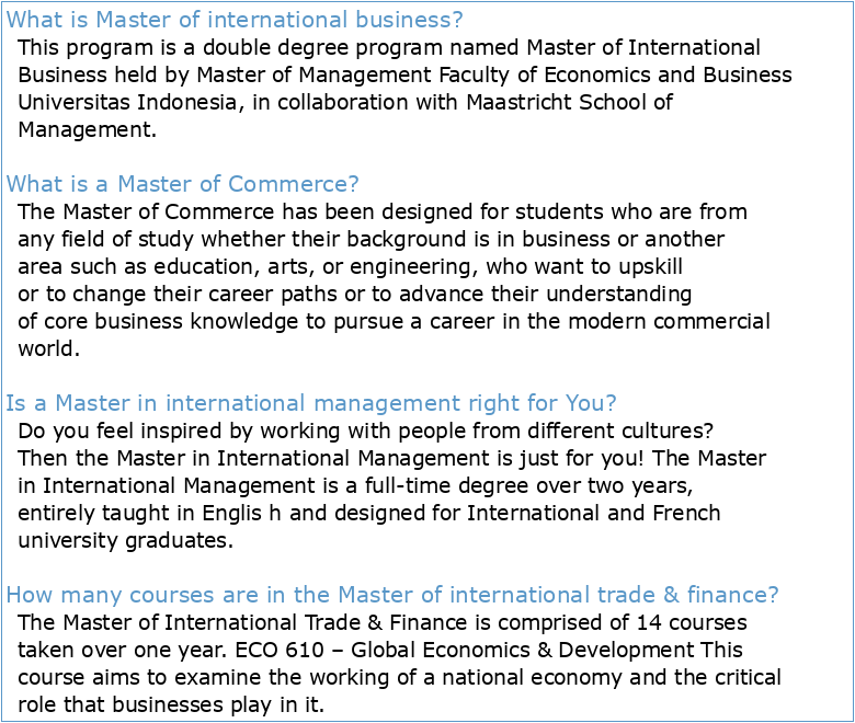 master en commerce international et e-business