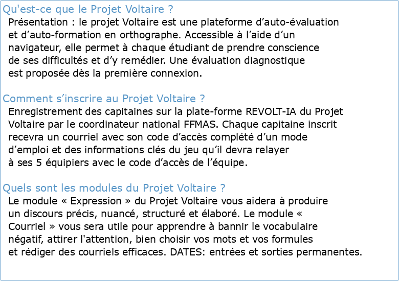 Guide Projet Voltaire LSH