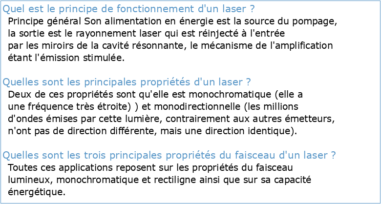 Principes des lasers