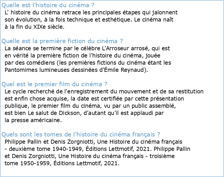 L’histoire du cinéma français