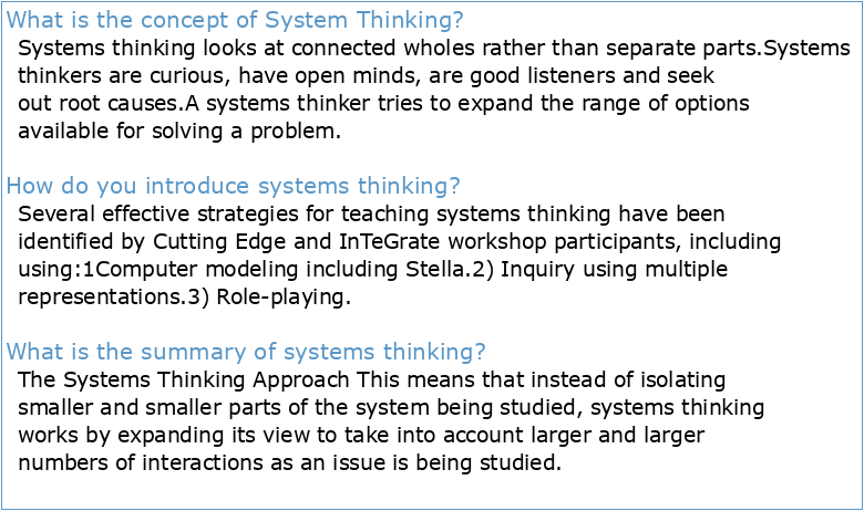 An Introduction to Systems Thinking