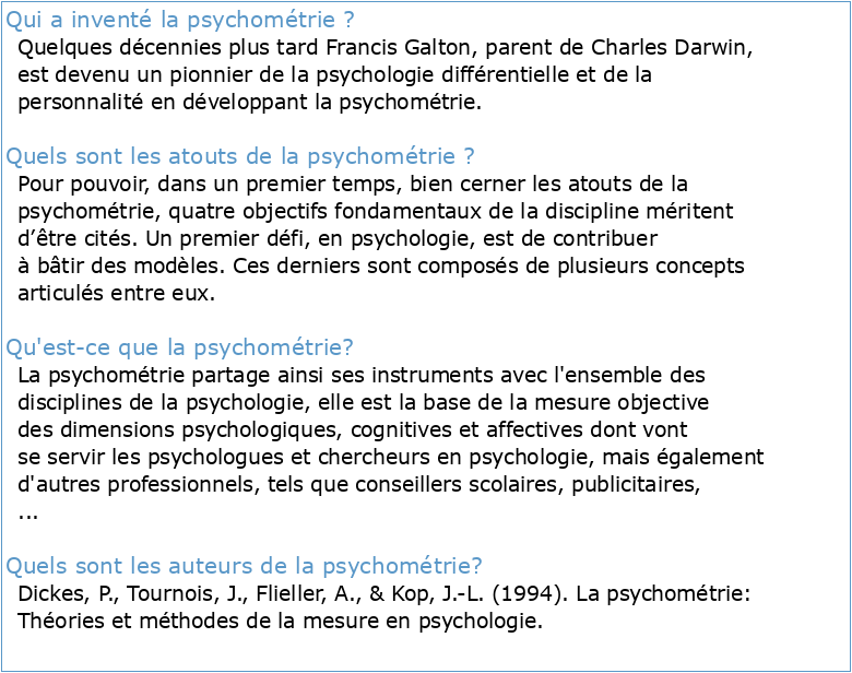 PSY2003 C Introduction à la psychométrie