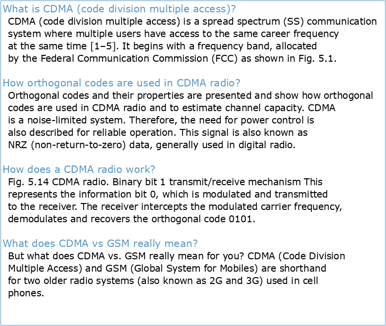 RadioCommunications CDMA