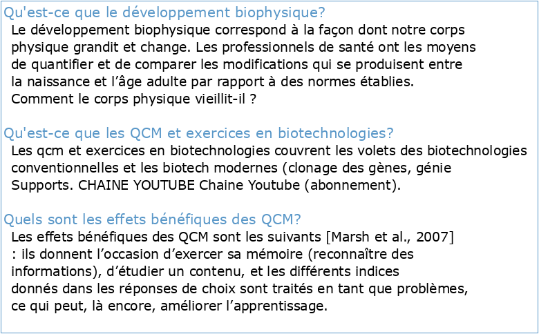 QCM – Biophysique 1 – 2008-09