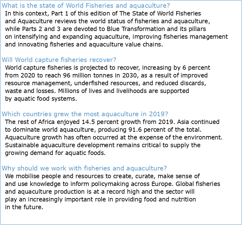 In Brief to The State of World Fisheries and Aquaculture 2022
