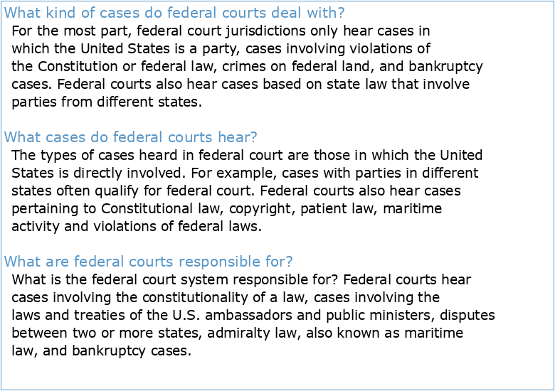 Federal Courts & What They Do