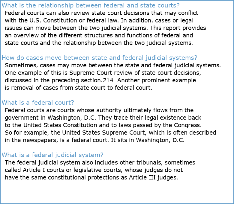 Federal and State Courts: Structure and Interaction