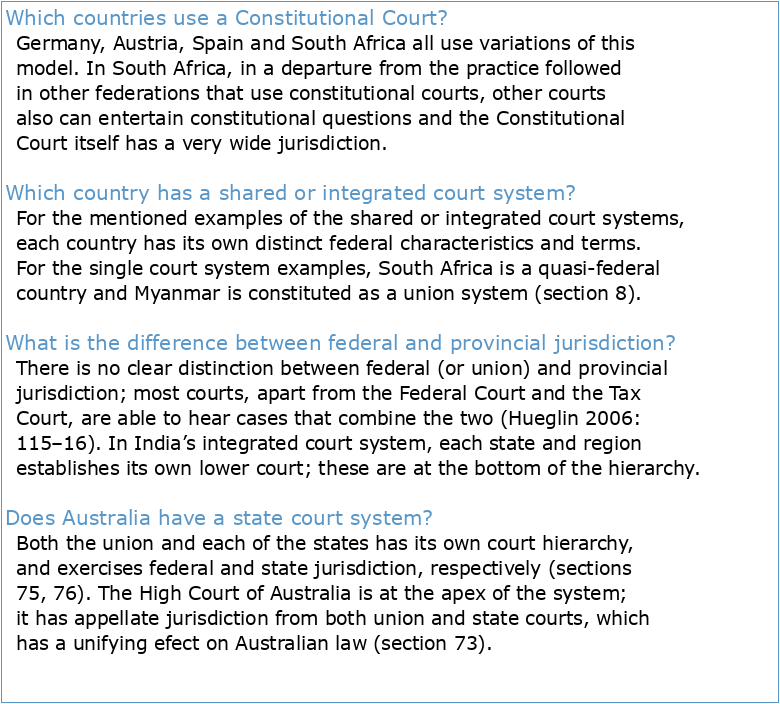 Courts in Federal Countries