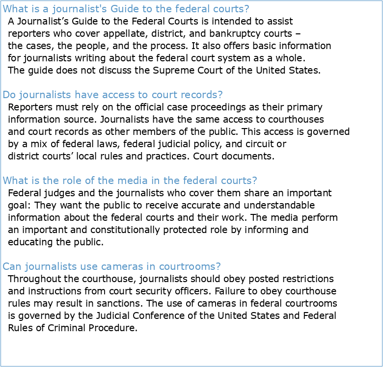 A Journalist's Guide to the Federal Courts