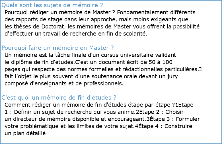 Faculté des Sciences de lIngénieur Mémoire de Master