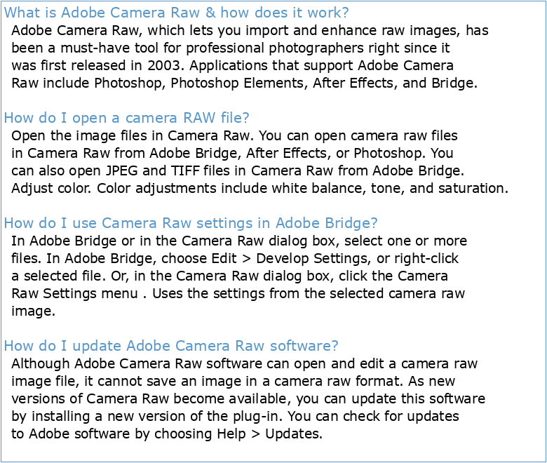 Adobe Camera Raw Guide