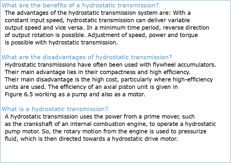 Heavy Duty Hydrostatic Transmissions