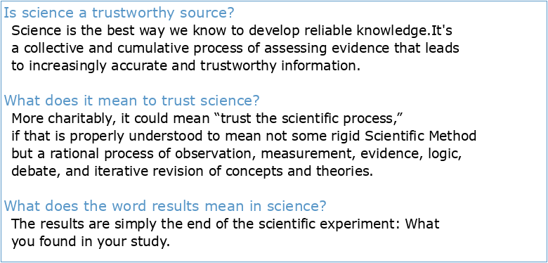 Science* Results* Trust*