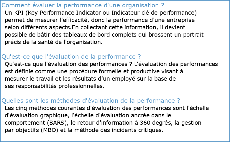 L'évaluation de l'intervention par la performance des organisations