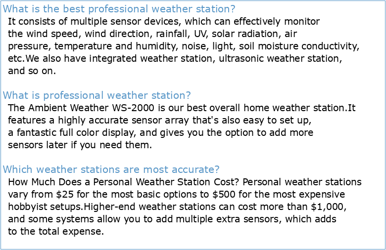 PROFESSIONAL WEATHER STATION