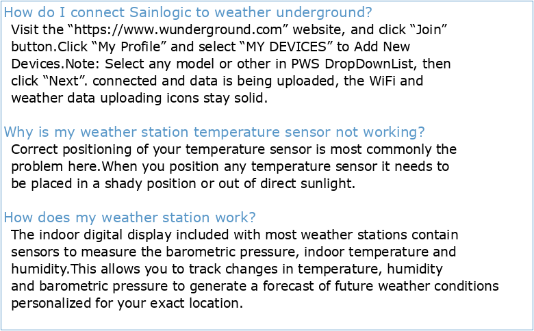 SAINLOGIC WS0835 Professional Weather Station User Manual