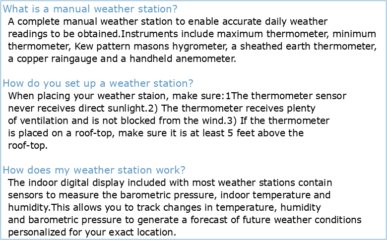 Operation Manual Professional Remote Weather Station